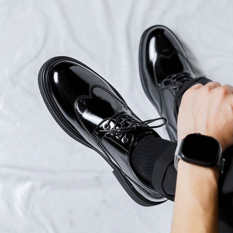 Buycenter Mid-top British Patent Leather Shoes - Stylish All-match for Men - Buy Center