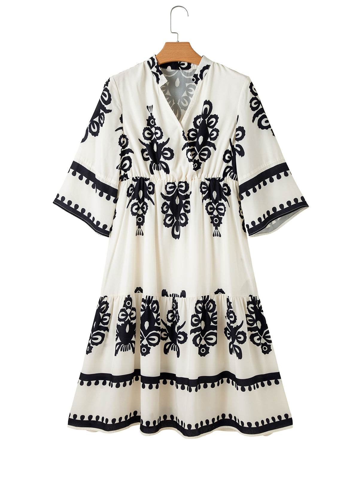 Buycenter Women's Lace-up Dress - Elegant Printed A-Line Skirt - Buy Center