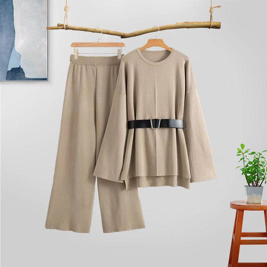 Women's Loose Knitted Sweater Suit - Stylish Comfort in Gray, Black, Khaki - Buy Center