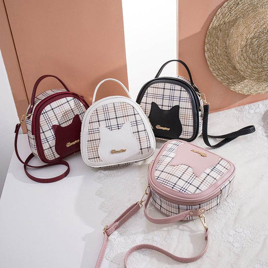 Women's Cat Pattern Shoulder Bag - Stylish Checks, Chic Colors 2025 - Buy Center