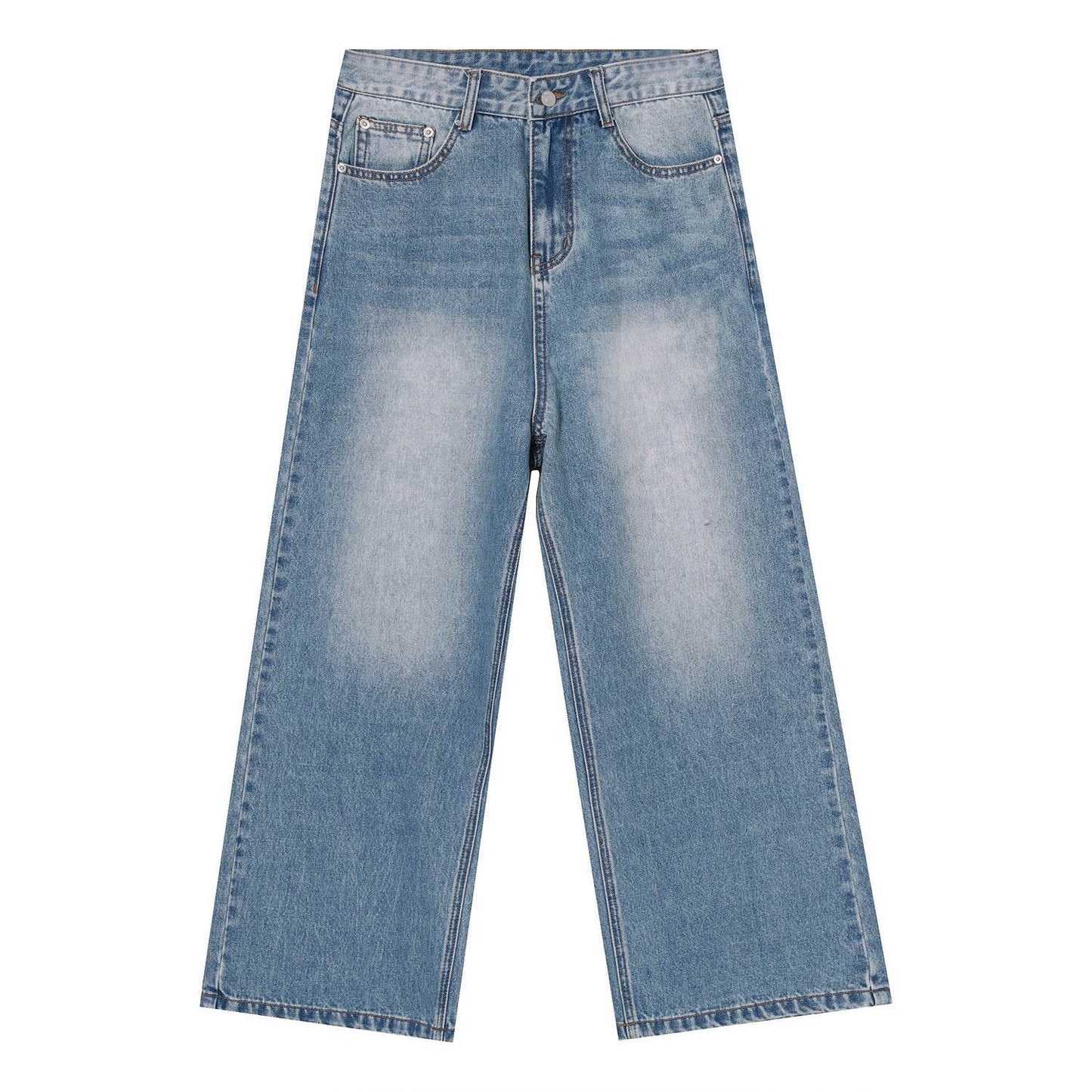 Men's Blue Wide Leg Casual Jeans - Stylish Fit for Modern Fashion 2025 - Buy Center