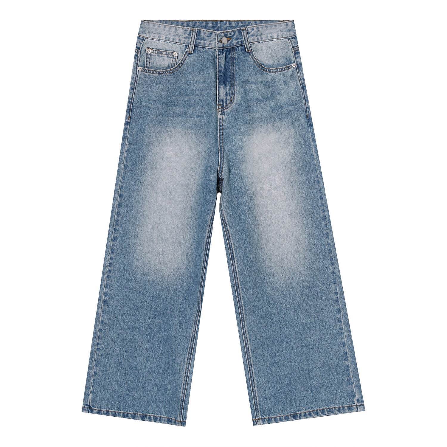 Men's Blue Wide Leg Casual Jeans - Stylish Fit for Modern Fashion 2025 - Buy Center
