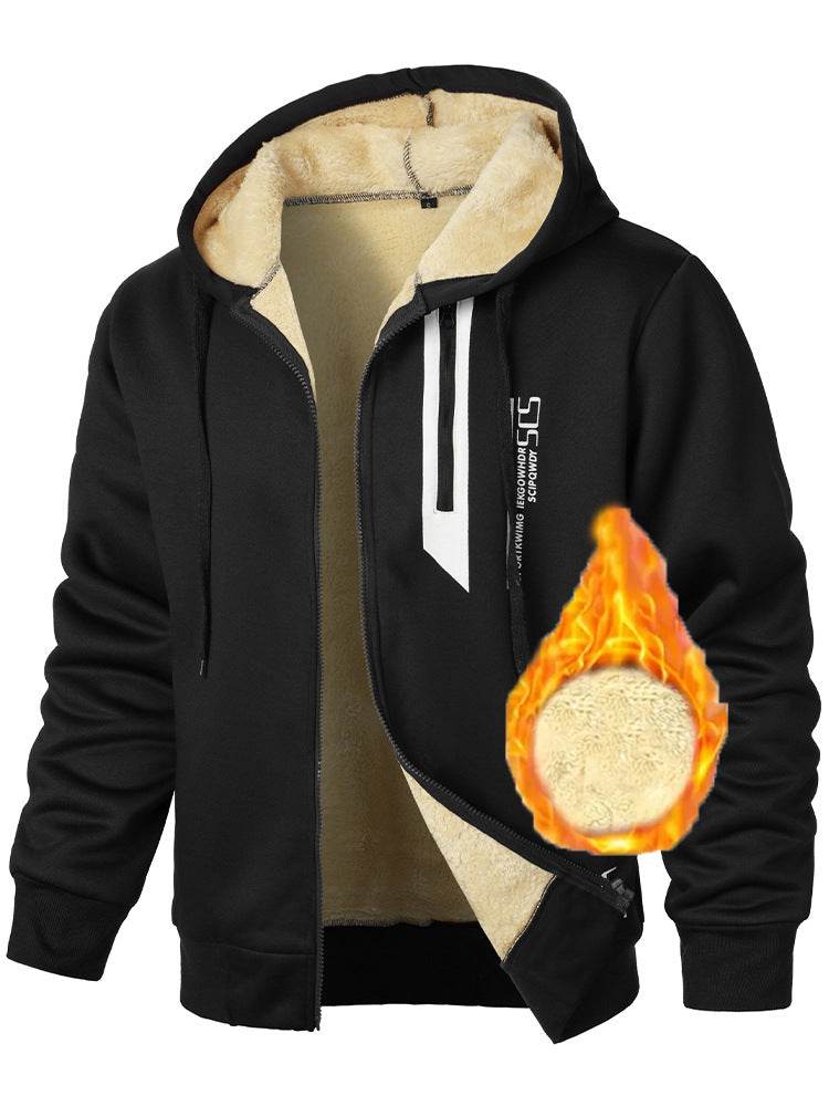 Men's Fleece-Lined Digital Printed Sweater - Stylish Autumn & Winter Essential - Buy Center