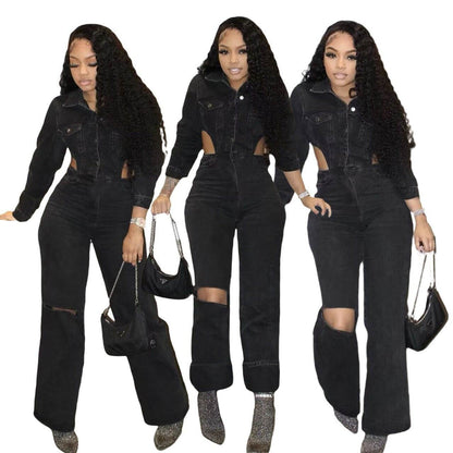 European & American Stretch Jumpsuit - Flattering Design for All Occasions - Buy Center