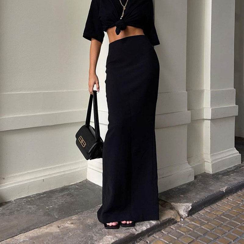 Elegant Black A-Line Skirt for Women - Stylish Comfort, Sizes S-L - Buy Center