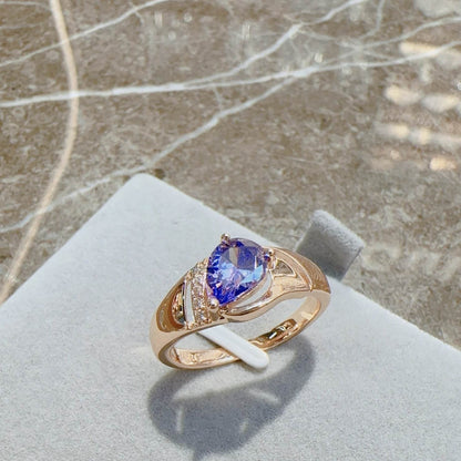 BuyCenter Rose Gold Zircon Ring - Vintage Floral Geometry Jewelry - Buy Center