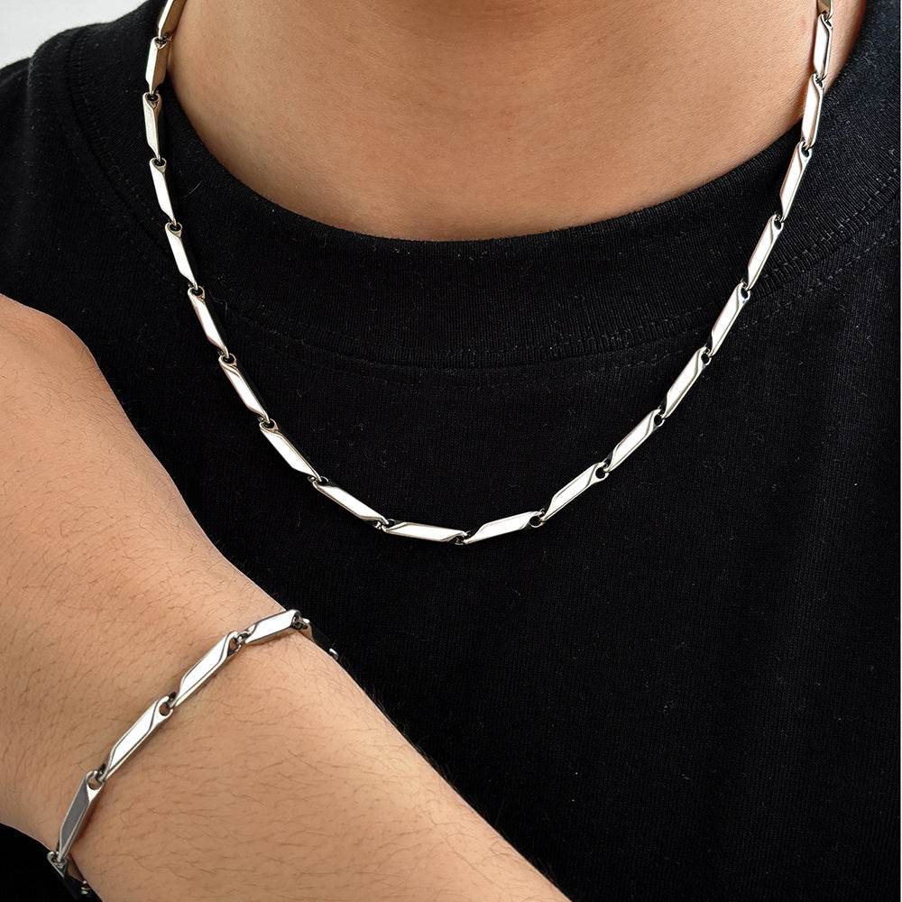 Niche Design Titanium Steel Melon Seeds Necklace - Durable Stylish Jewelry - Buy Center