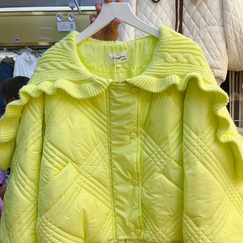 Women's Ruffled Collar Padded Jacket - Stylish Winter Essential 2025 - Buy Center