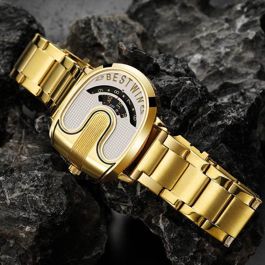 Men's U-Shaped Fashion Watch - Quartz Movement & 30m Waterproof Design - Buy Center