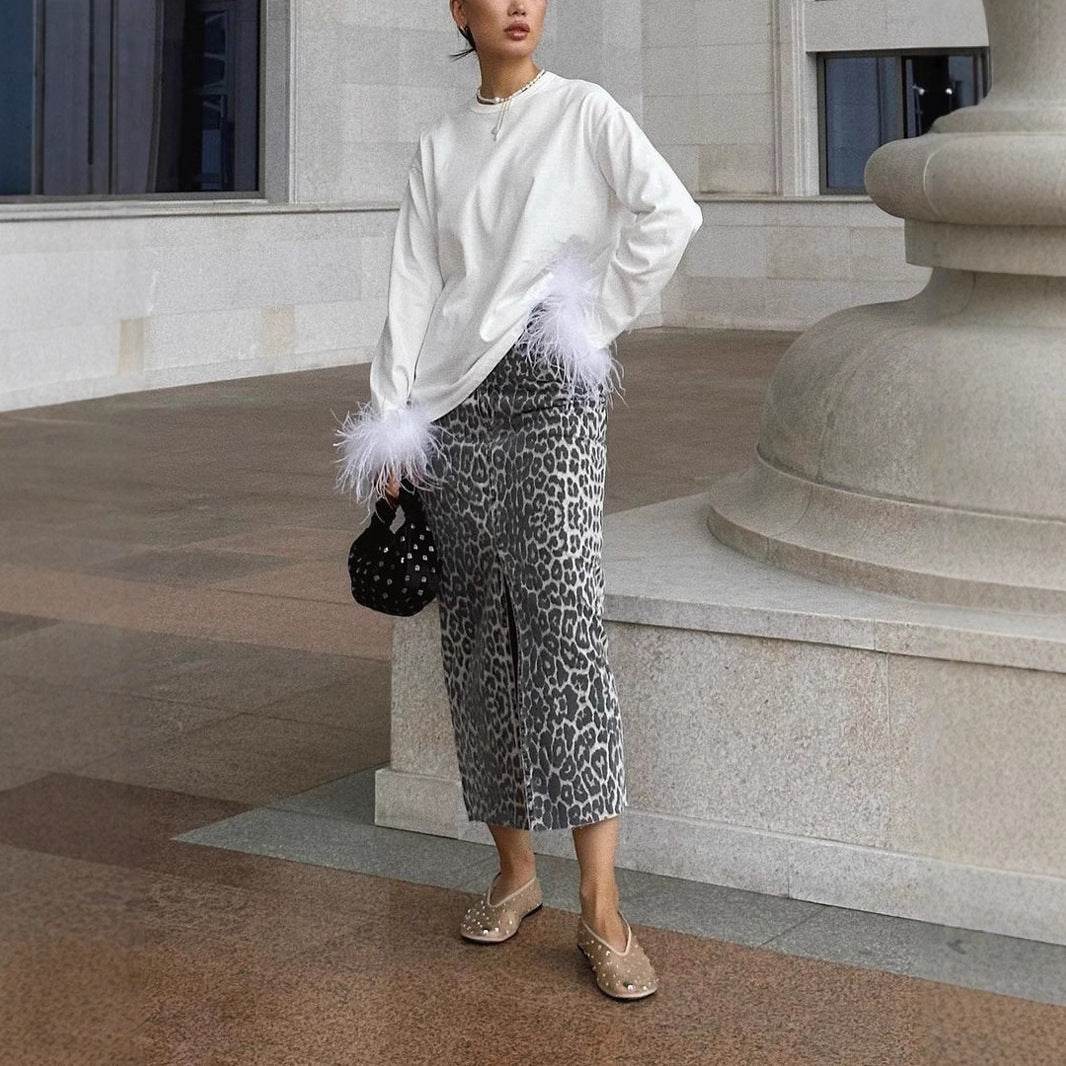 Women's Leopard Print Ankle-Length Skirt - Stylish & Comfortable Fashion - Buy Center