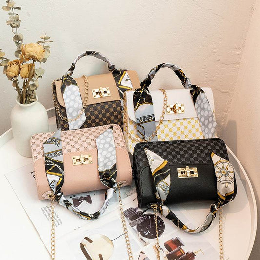 Trendy One-Shoulder PU Tote Bag - Stylish Fashion Scarf Design 2025 - Buy Center