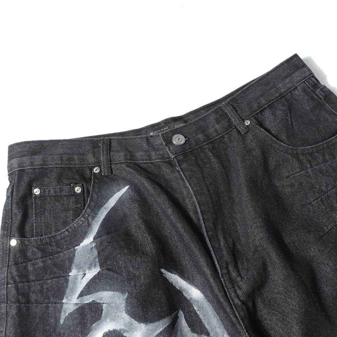 American Retro Loose Jeans for Men - Vintage Washed Black Style 2025