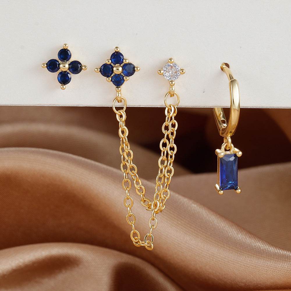 3-Piece Birthstone Earrings Set - Zodiac Designs for Stylish Women - Buy Center