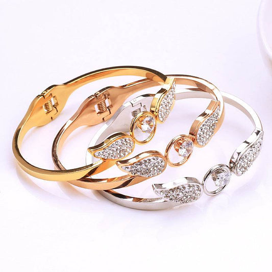 Buycenter Angel Titanium Steel Hollow Bracelet - Zircon Spring Opening - Buy Center