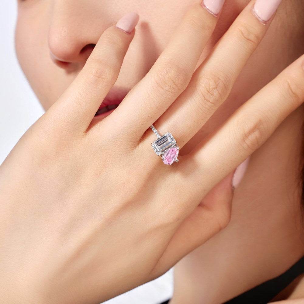 Buycenter S925 Sterling Silver Water Drop Ring - Elegant Geometric Design - Buy Center