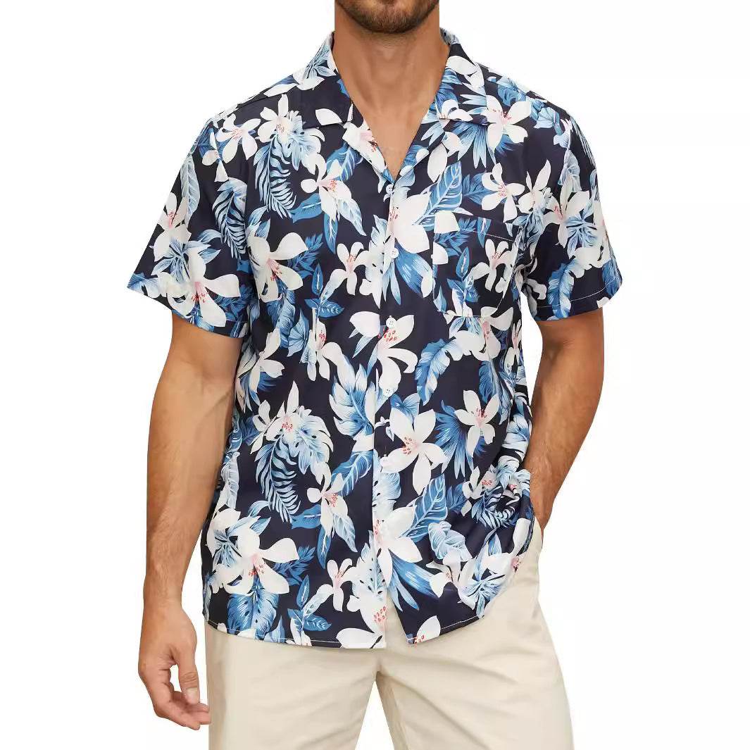 Vibrant Floral Men's Hawaiian Shirt - Personalized 3D Printed Style - Buy Center