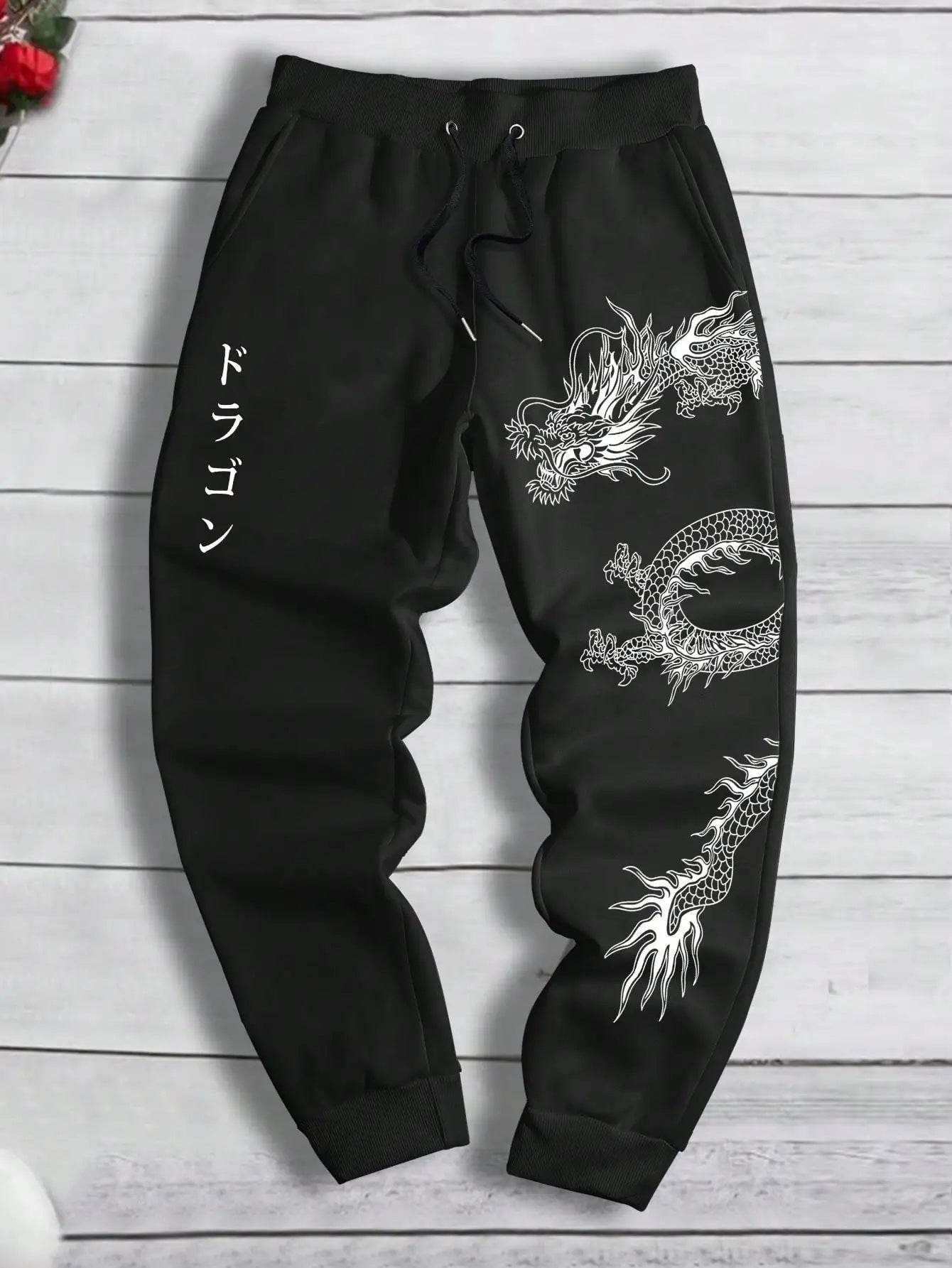 Dark Printed Lace-Up Sweatpants for Men & Women - Comfortable Cotton Fit - Buy Center