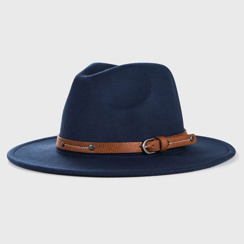 Big Brim Jazz Cowboy Hat - Stylish Women's Hat with Monochrome Belt - Buy Center
