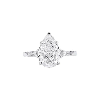 Buycenter S925 Sterling Silver Ring - Women's Elegant Platinum Plated Design - Buy Center