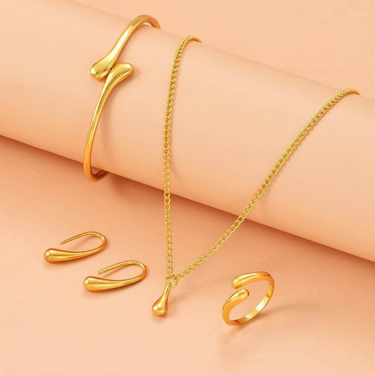 Water Drop Jewelry Set - Fashion Necklace, Earrings, Bracelet & Ring - Buy Center