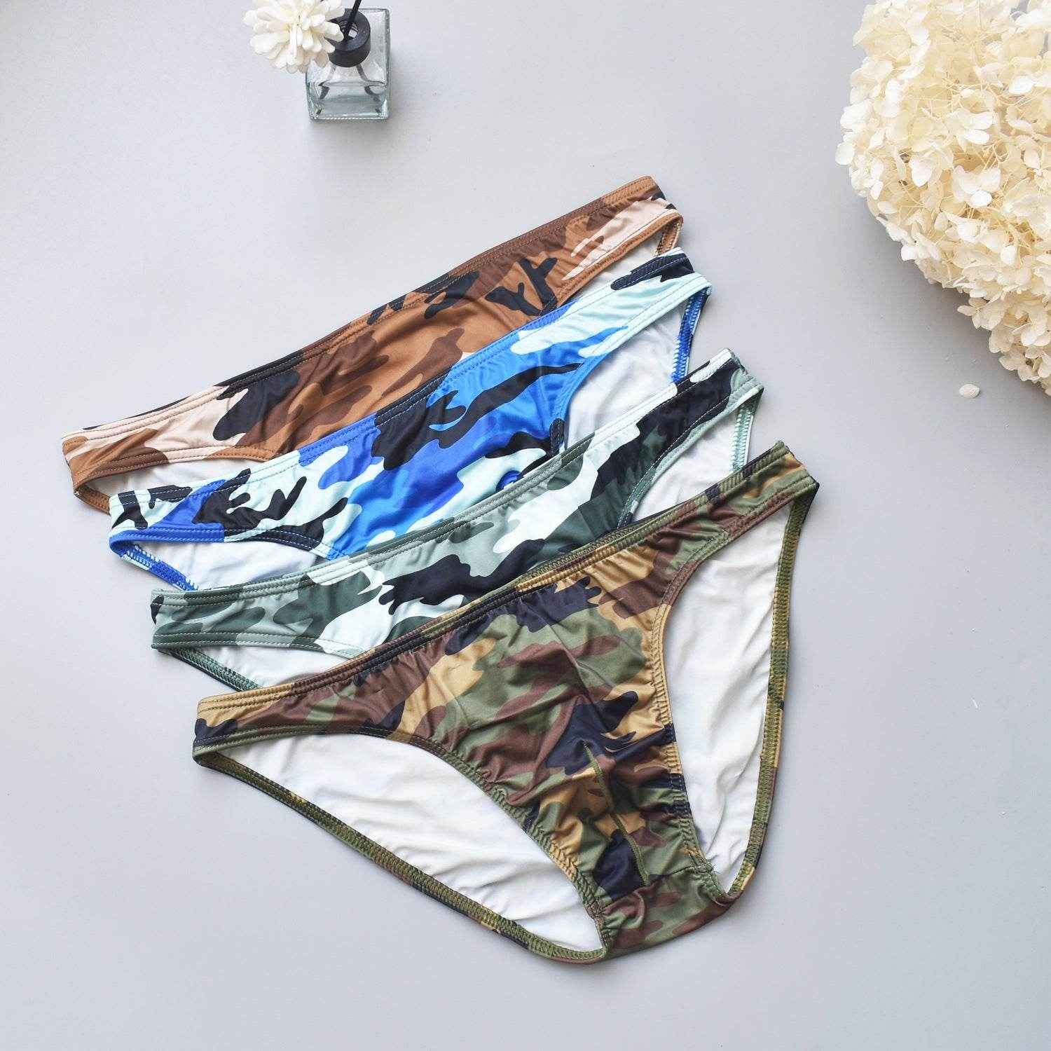 Four-Color Camouflage Men's Briefs - Quick Dry Low Waist Style 2025
