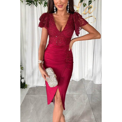 Casual Short Sleeve Split Dress for Women - Stylish Japanese & Korean Design - Buy Center