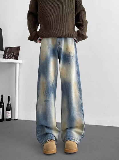 Retro Washed Distressed Wide Leg Jeans - Stylish Women's Denim 2025 - Buy Center