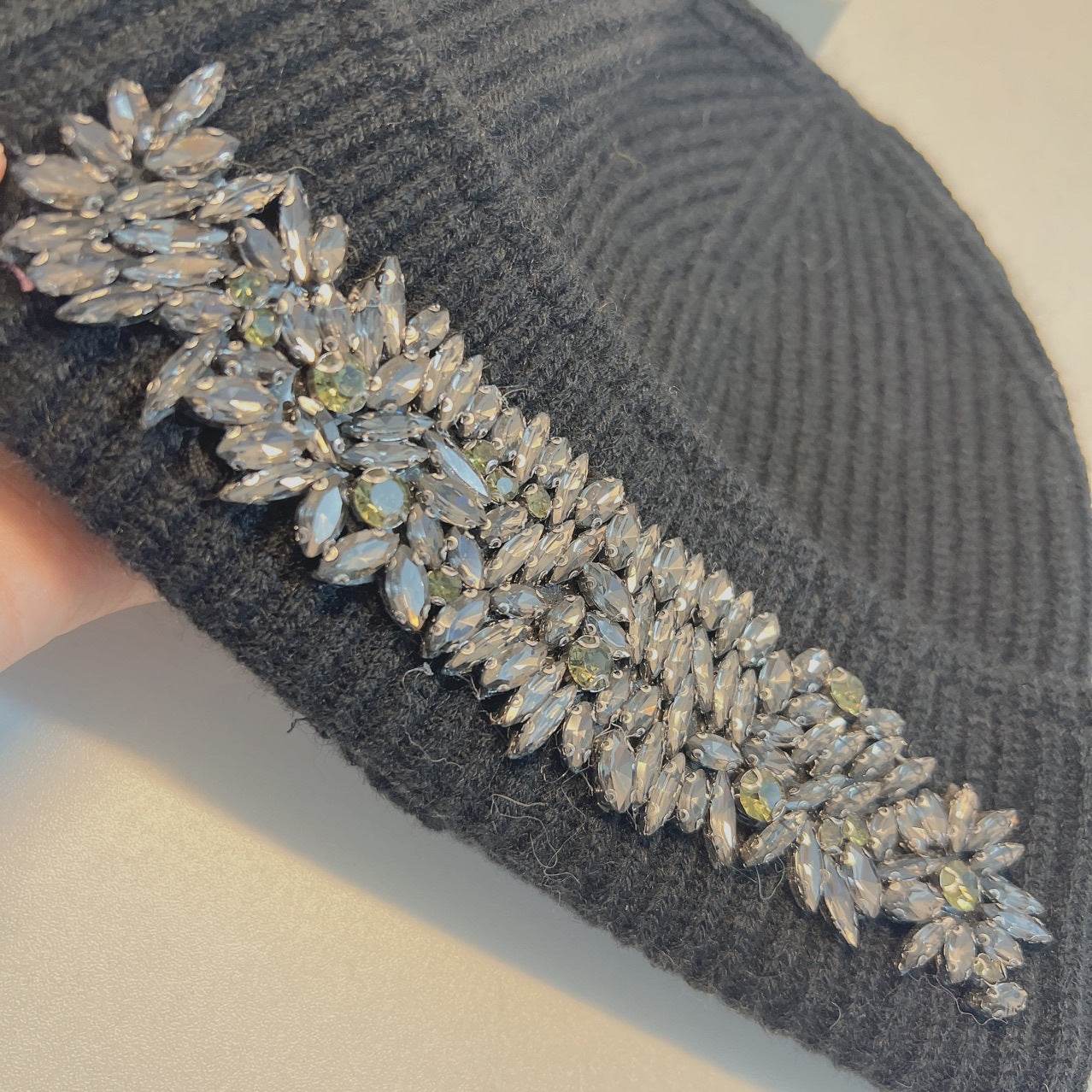 Women's Stylish Rhinestone Woolen Cap - Trendy Autumn & Winter Essential - Buy Center