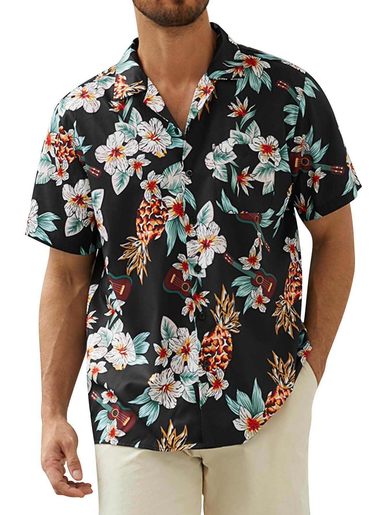 Vibrant Floral Men's Hawaiian Shirt - Personalized 3D Printed Style - Buy Center