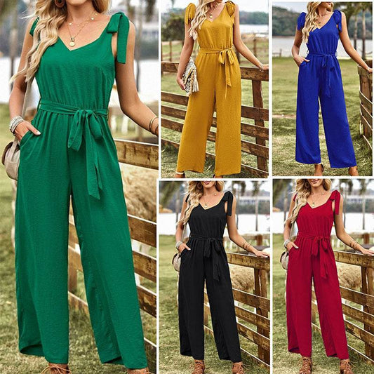 Elegant Solid Color Jumpsuit for Women - Stylish & Comfortable Fit - Buy Center