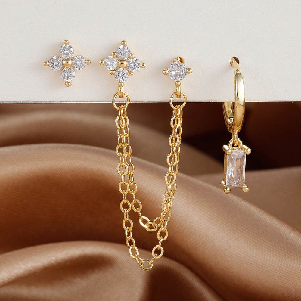 3-Piece Birthstone Earrings Set - Zodiac Designs for Stylish Women - Buy Center