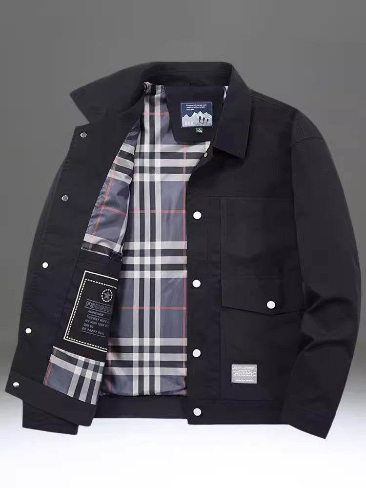 Versatile Loose Workwear Coat - Stylish Turn-Down Collar, Sizes M-5XL - Buy Center