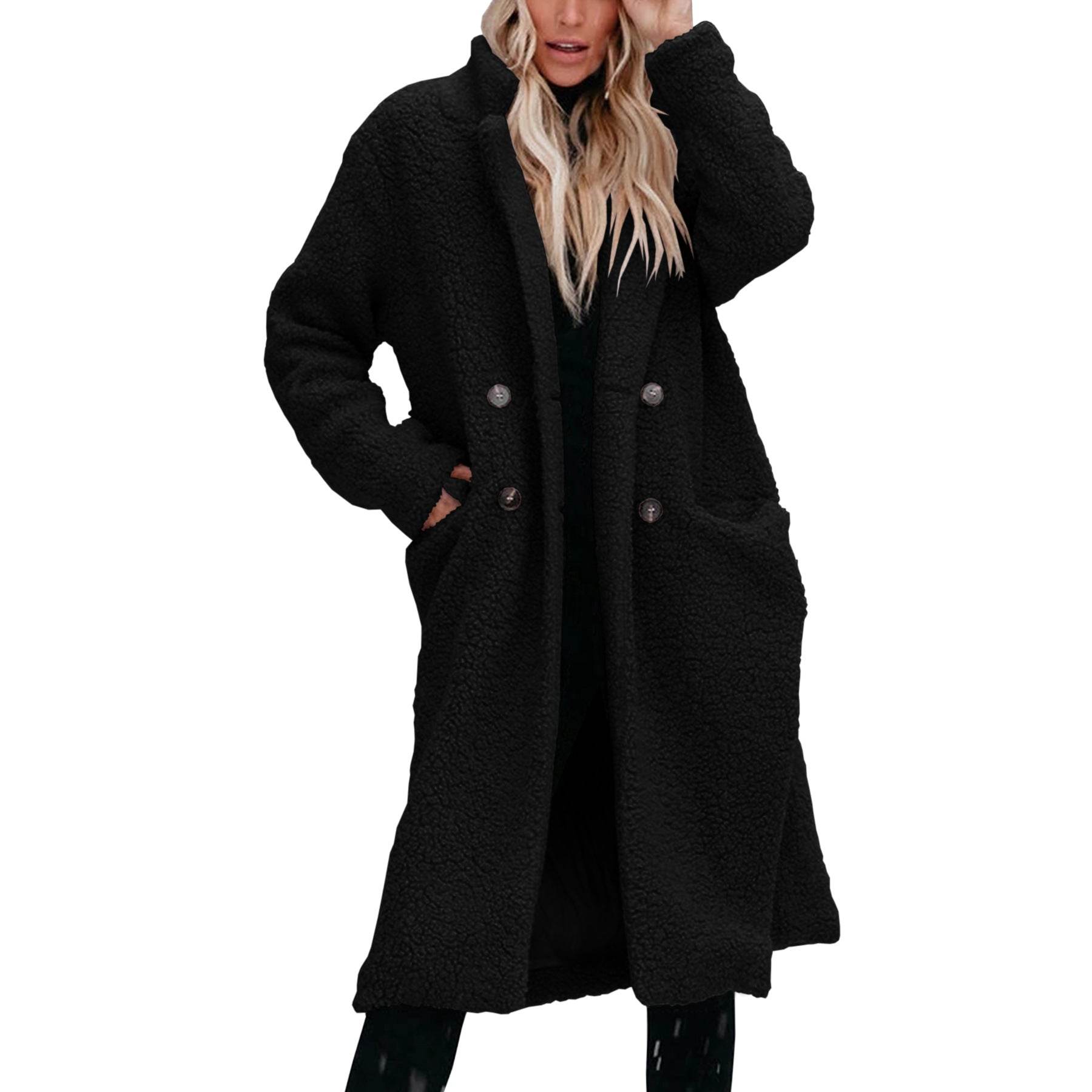 Women's Long-Sleeved Lapel Plush Top - Chic Warm Casual Style 2025 - Buy Center