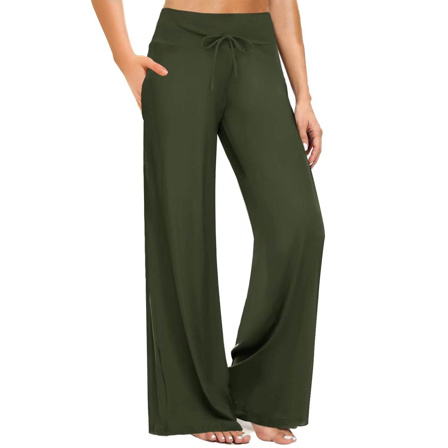 Women's High Waist Pajama Pants - Trendy Wide Leg Style for Comfort - Buy Center