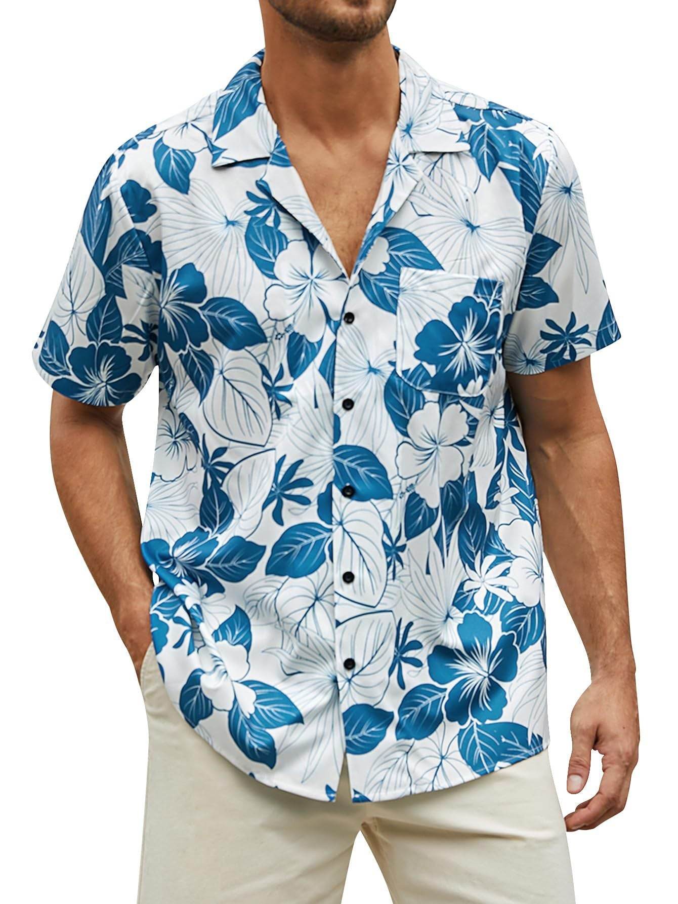Vibrant Floral Men's Hawaiian Shirt - Personalized 3D Printed Style - Buy Center