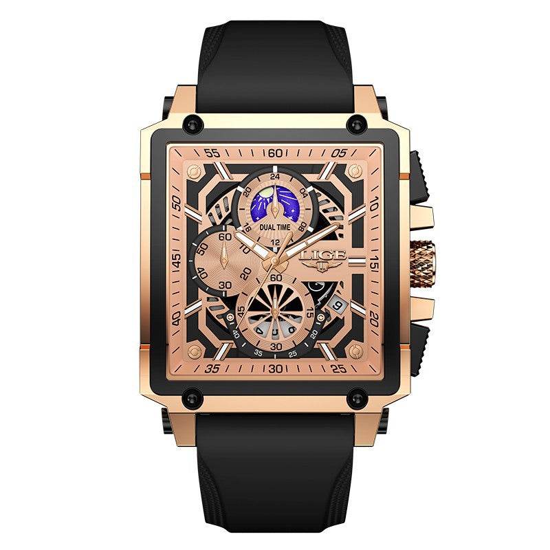 Buy Center Waterproof Quartz Square Watch - Stylish Silicone Band Options - Buy Center