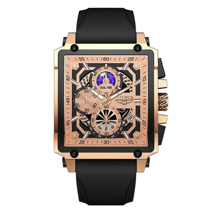 Buy Center Waterproof Quartz Square Watch - Stylish Silicone Band Options - Buy Center