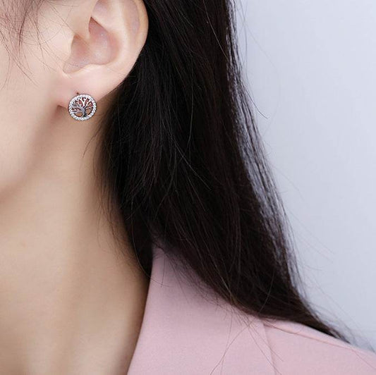 Elegant 925 Silver Tree Zircon Earrings - Stylish & Durable Jewelry for Women - Buy Center