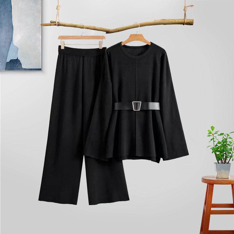 Women's Loose Knitted Sweater Suit - Stylish Comfort in Gray, Black, Khaki - Buy Center