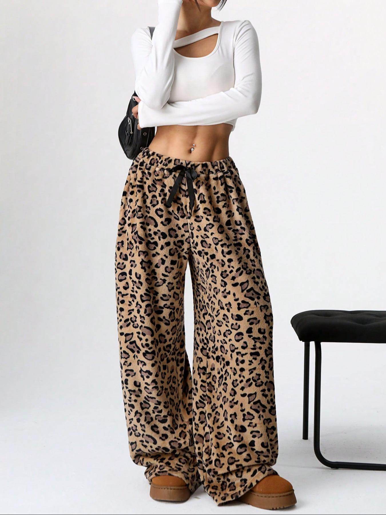 Trendy Leopard Print Wide Leg Pants - Chic Style for Every Occasion - Buy Center