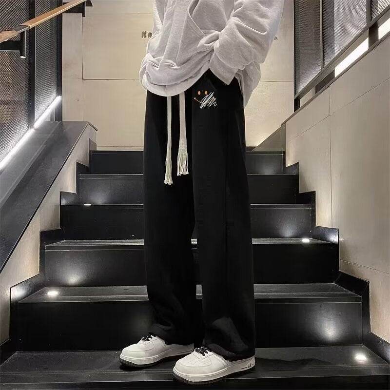 Men's Straight Loose Casual Pants - Comfortable Cropped Design in All Sizes - Buy Center