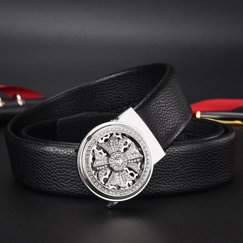 Good Luck Coming Men's Leather Belt - Stylish Click Belt for Professionals - Buy Center
