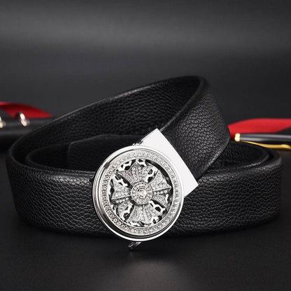 Good Luck Coming Men's Leather Belt - Stylish Click Belt for Professionals - Buy Center