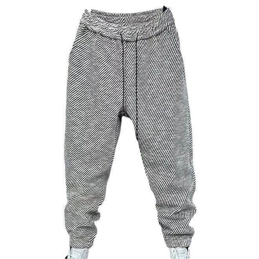 Fashionable Loose Ankle Banded Pants - Mid Waist, Elastic Waist Fit - Buy Center