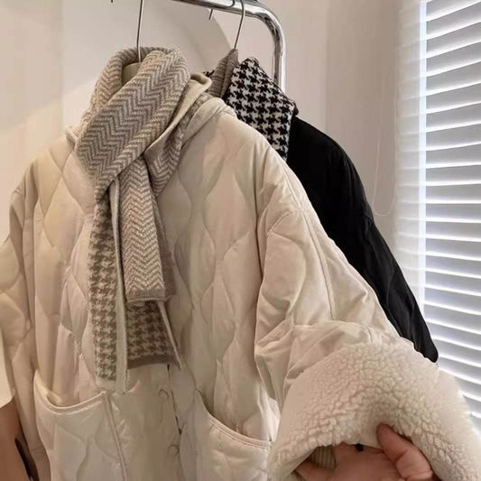 Women's Winter Cotton-Padded Baggy Coat - Trendy Diamond Lattice Design - Buy Center