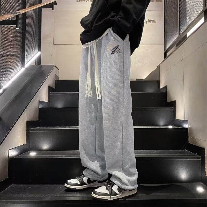 Men's Straight Loose Casual Pants - Comfortable Cropped Design in All Sizes - Buy Center