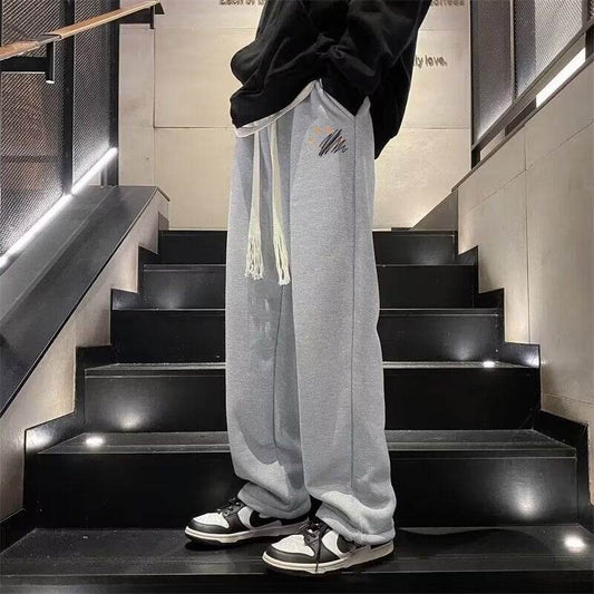 Men's Straight Loose Casual Pants - Comfortable Cropped Design in All Sizes - Buy Center