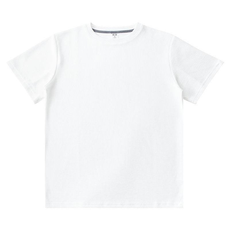 Men's Loose Fit Short-Sleeved T-Shirt - Mercerized Cotton, Solid Colors - Buy Center