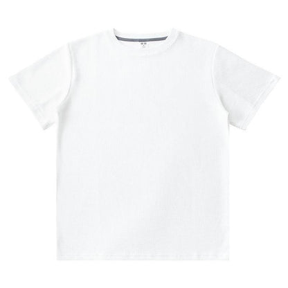 Men's Loose Fit Short-Sleeved T-Shirt - Mercerized Cotton, Solid Colors - Buy Center