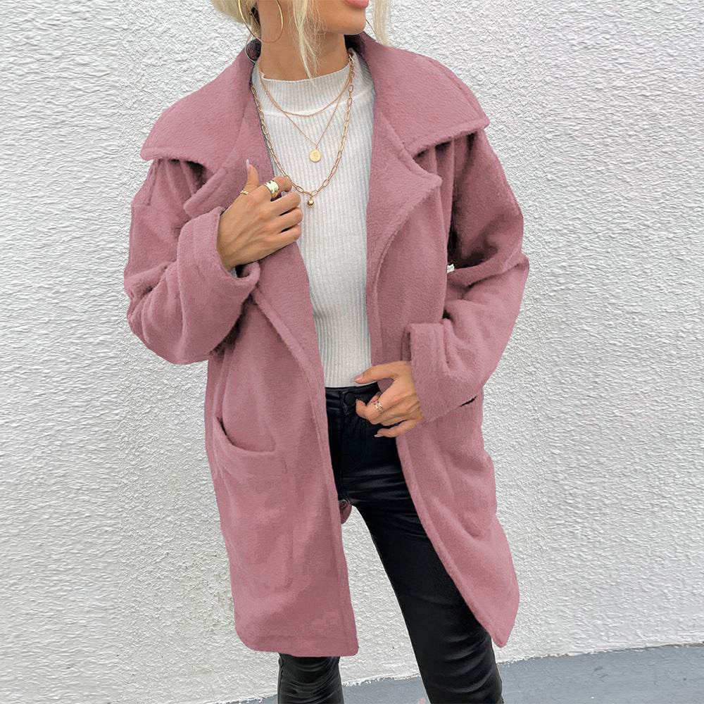 Women's Double-Sided Fleece Mid-Length Coat - Stylish & Cozy Outerwear - Buy Center